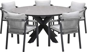 Garden Impressions Tarera tuinset 6-delig - Duuk tuintafel Ø150 cm