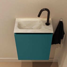 Mondiaz Ture DLux toiletmeubel 40cm smag met wastafel ostra links met kraangat