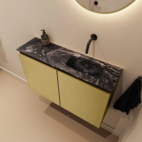 Mondiaz Ture DLux toiletmeubel 80cm oro met wastafel lava rechts zonder kraangat