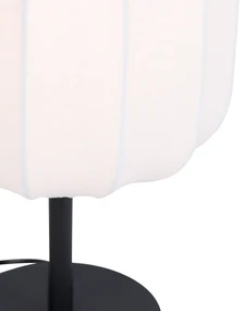 Stoffen Japandi tafellamp zwart met wit - MadleineJapandi E27 Scandinavisch rond Binnenverlichting Lamp