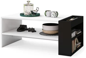 NEFRI Mat Wit/Zwart - MODERNE KOFFIETAFEL MET LEGPLANK