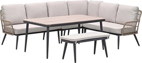 Garden Impressions Kalibo lounge dining set 6-delig R - desert sand
