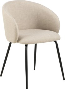 CLARA Beige (stof Monza 24)/zwarte poten - MODERNE GESTOFFEERDE KUIPSTOEL VOOR WOONKAMER/EETKAMER/KANTOOR LOFT