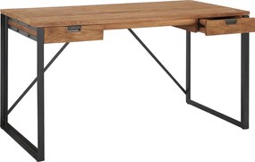 D-Bodhi Fendy Teakhouten Bureau Industrieel 140 Cm + Opzetstuk - 140 X 70cm.