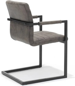 Eetkamerstoel - Apollo II - stof Cowboy retro lederlook antraciet