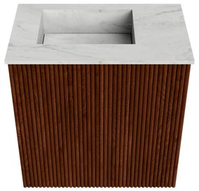 Mondiaz Joya DLux 40cm toiletmeubel ruby met wastafel faye links 1 kraangat opalo