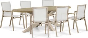 Tuinset 6 personen 240 cm Aluminium Zand/Beige Lifestyle Garden Furniture Fiora/Brookline