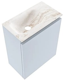 Mondiaz Ture DLux toiletmeubel 40cm clay met wastafel frappe links met kraangat