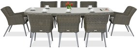 Exclusieve dining tuinset met grote tafel Córdoba voor 8 personen Garden Point grijs
