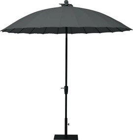 4 seasons outdoor | shanghai parasol Ø 250 cm charcoal  Parasol     weerbestendig