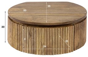 Hangend Nachtkastje Rond Hout - 50x35x20cm.