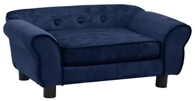 vidaXL Hondenbank 72x45x30 cm pluche blauw