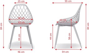 LUGO stoel grijs - modern, opengewerkt, voor keuken / tuin / café