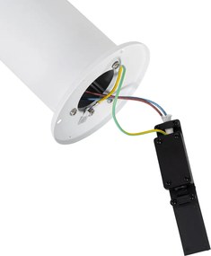 Staande buitenlamp wit met opaal witte kap 70 cm - Odense