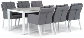 Tuinset 6 personen 220 cm Textileen Wit Lifestyle Garden Furniture Parma/Margao