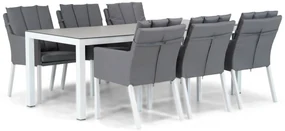 Tuinset 6 personen 220 cm Textileen Wit Lifestyle Garden Furniture Parma/Margao