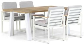 Tuinset 6 personen 180 cm Aluminium Wit Santika Furniture Soray