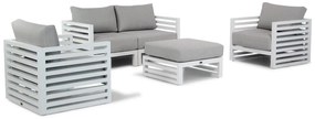 Stoel en Bank Loungeset 4 personen Aluminium Wit  Santika Furniture Santika Jaya