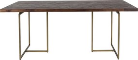 Eettafel Visgraat Donker Hout 220 X 90 Cm - 220 X 90cm.