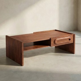 Houten Salontafel Vintage Design - 120 X 60cm.