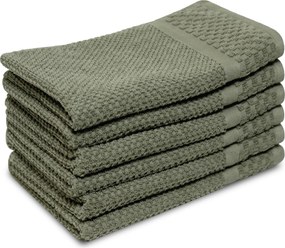 Gastendoek Soft Popcorn Collectie – 6 stuks – 30×50 – oudgroen
