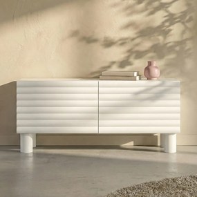 Tv-meubel Met Strepen Mat Wit 120 Cm - 120x40x55cm.