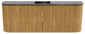 Mondiaz Joya DLux 115cm toiletmeubel ronding links/rechts oak met wastafel faye midden zonder kraangat lava