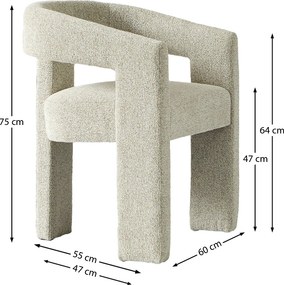 Wabi Sabi Eetkamerstoel Beige Volledig Stof