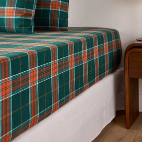 Hoeslaken flanel, omslag 30 cm, geruit, JORASSES