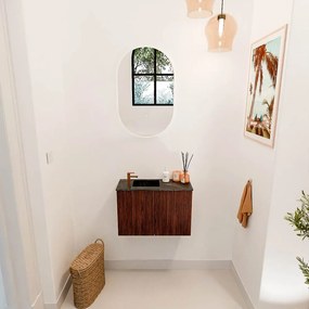 Mondiaz Joya DLux 60cm toiletmeubel ruby met wastafel faye links 1 kraangat lava