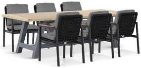 Tuinset 6 personen 260 cm Aluminium/rope Grijs Coco Ralph/Trente