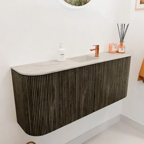 Mondiaz Joya DLux 105cm toiletmeubel ronding links/rechts shadow met wastafel faye midden 1 kraangat ostra