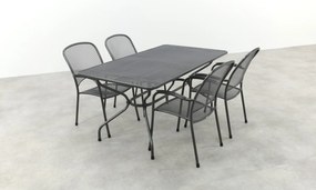 Royal Garden Carlo stapelbare tuinset strekmetaal 160x90 cm.