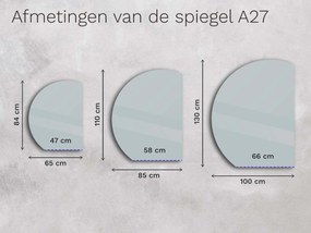 Atypische badkamerspiegel met LED verlichting A27 65x84