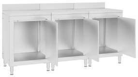 vidaXL Werktafelkast commercieel 180x60x96 cm roestvrij staal