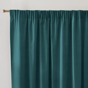 Gordijn in fluweel met aangerimpeld biesje, Velvet