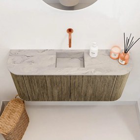Mondiaz Joya DLux 95cm toiletmeubel ronding links/rechts dusk met wastafel faye midden zonder kraangat glace