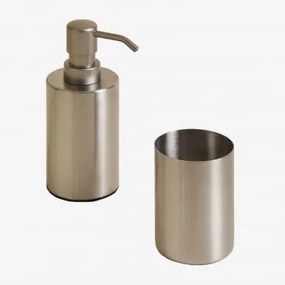 Valdio Roestvrijstalen Badkamer Set Grijs – Staal - Sklum