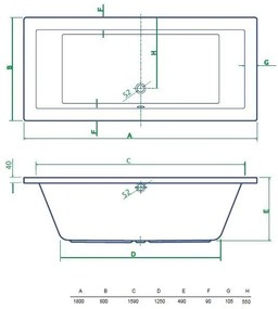 Best Design Lounge bad 180x80x49cm