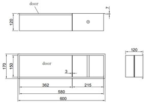 Best Design Nero Zione inbouw toiletrolhouder met deur 60x17x12cm mat zwart