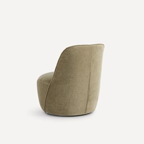 Draaifauteuil van linnenfluweel, Rosebury, ontwerp Emmanuel Gallina