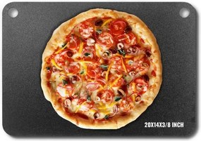 VEVOR Pizzasteen Pizzastaal 508 x 355 x 10 mm, Pizzastaalplaat voor de oven, Voorgekruide pizzabaksteen van Q235 koolstofstaal met hogere geleidbaarheid voor restaurants, cafés, straatwinkels