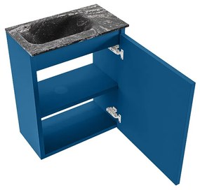 Mondiaz Ture DLux toiletmeubel 40cm jeans met wastafel lava links zonder kraangat