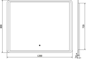 Mexen Zusa verlichte badkamerspiegel 120 x 80 cm, LED 6000K, anti-condens - 9808-120-080-611-00
