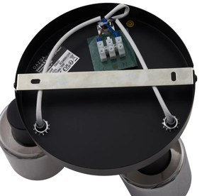 Moderne plafondlamp zwart met smoke glas rond 3-lichts - Cilin