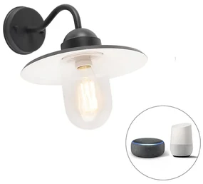 Smart Landelijke wandlamp antraciet IP44 incl. wifi E27 - Kansas Landelijk E27 IP44 bol / globe / rond rond Binnenverlichting Lamp