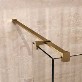 Brauer Void profielloze inloopdouche 90cm met 30cm zijwand messing geborsteld PVD