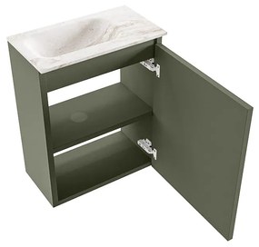 Mondiaz Ture DLux toiletmeubel 40cm army met wastafel frappe links zonder kraangat