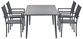 Garden Impressions Moon tuinset 5-delig donker grijs - Senna tuintafel 180x100 cm