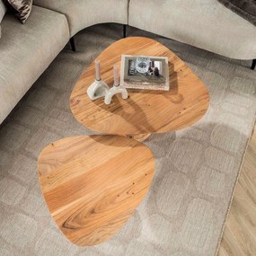 Houten Salontafelset Organisch - 84 X 78cm.